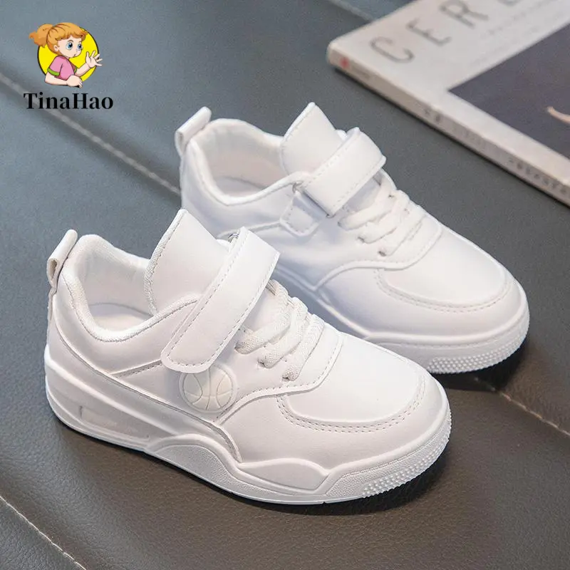 TinaHao Children's Little White Shoes for Girl Kids Girls' Versatile Shoes For Kids Girl 2023 Spring and Autumn New Boys' Board Shoes Soft Sole Sports Shoes