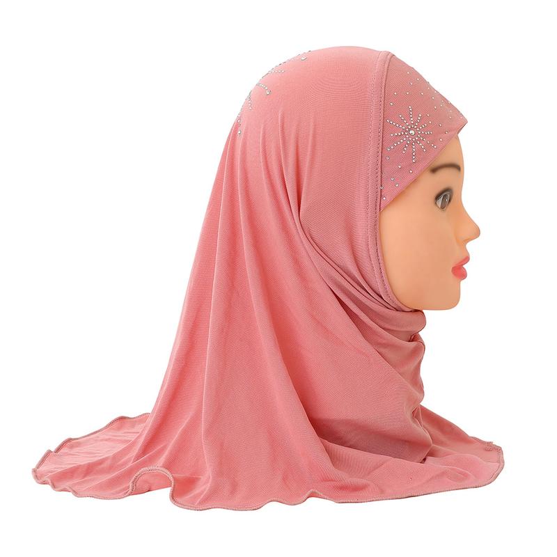Product Introduction of 2-7 Years Old Girl Crystal Hemp Sun Diamond Tam-O'-Shanter| Detachable Gauze Cap + Three-Piece Design| Kindergarten Daily Wear and Match| Eid Trendy Child Essential selendang  bahu sulam  shawl sahara  shawl selendang 9