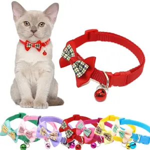 PH.Medan Kalung Kucing Motif Pita Kotak + Lonceng