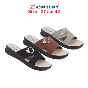 Zeintin - Sandal Wanita Sandal Wedges Terbaru Bahan Kulit Sintetis - HP Sendal Cewek