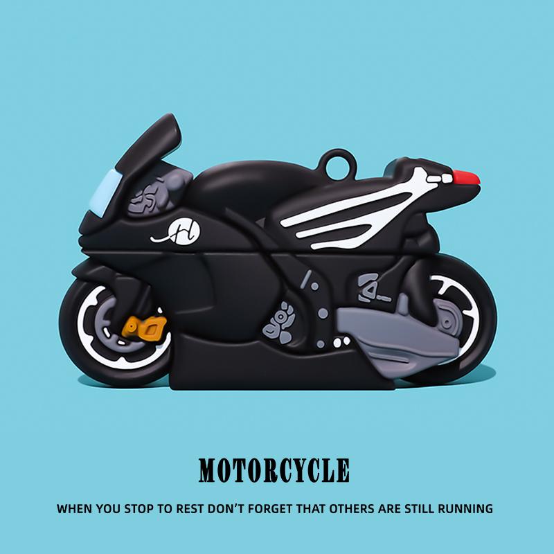  Vỏ Tai Nghe Silicon Hình Xe Máy 3D Dễ Thương Phù Hợp Cho Apple AirPods 4 Pro Pro2 Pro3 và Vỏ AirPods 3 2 1 - Ốp Bảo Vệ AirPods4 Sáng Tạo Vỏ Mềm Tai Nghe Bluetooth Có Kèm Móc Khóa 