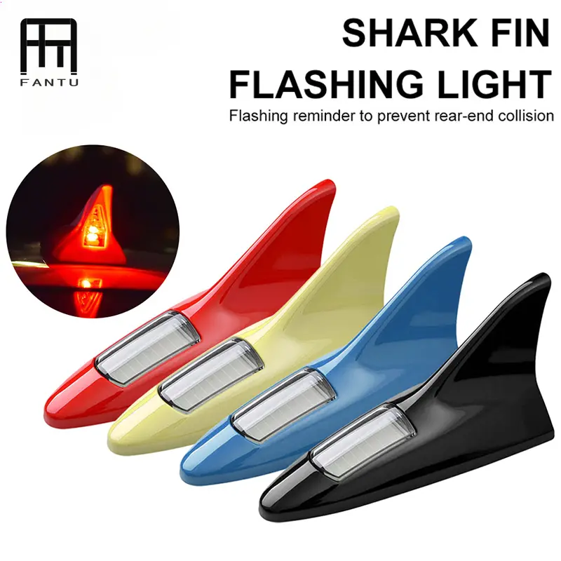FANTUDZ Car solar strobe light decoration shark fin antenna anti-tail ceiling light led tail wing modification warning light
