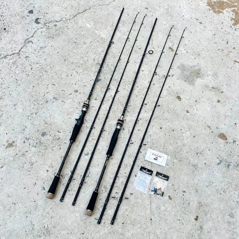 Cần câu cá lure Hungting black 2 ngọn Đại Ngáo | Độ cứng H/MH  ( Chuẩn Hãng Youmingbu ) ( tặng khoá link Leder ) Ngọn Cứng bạo lực 0