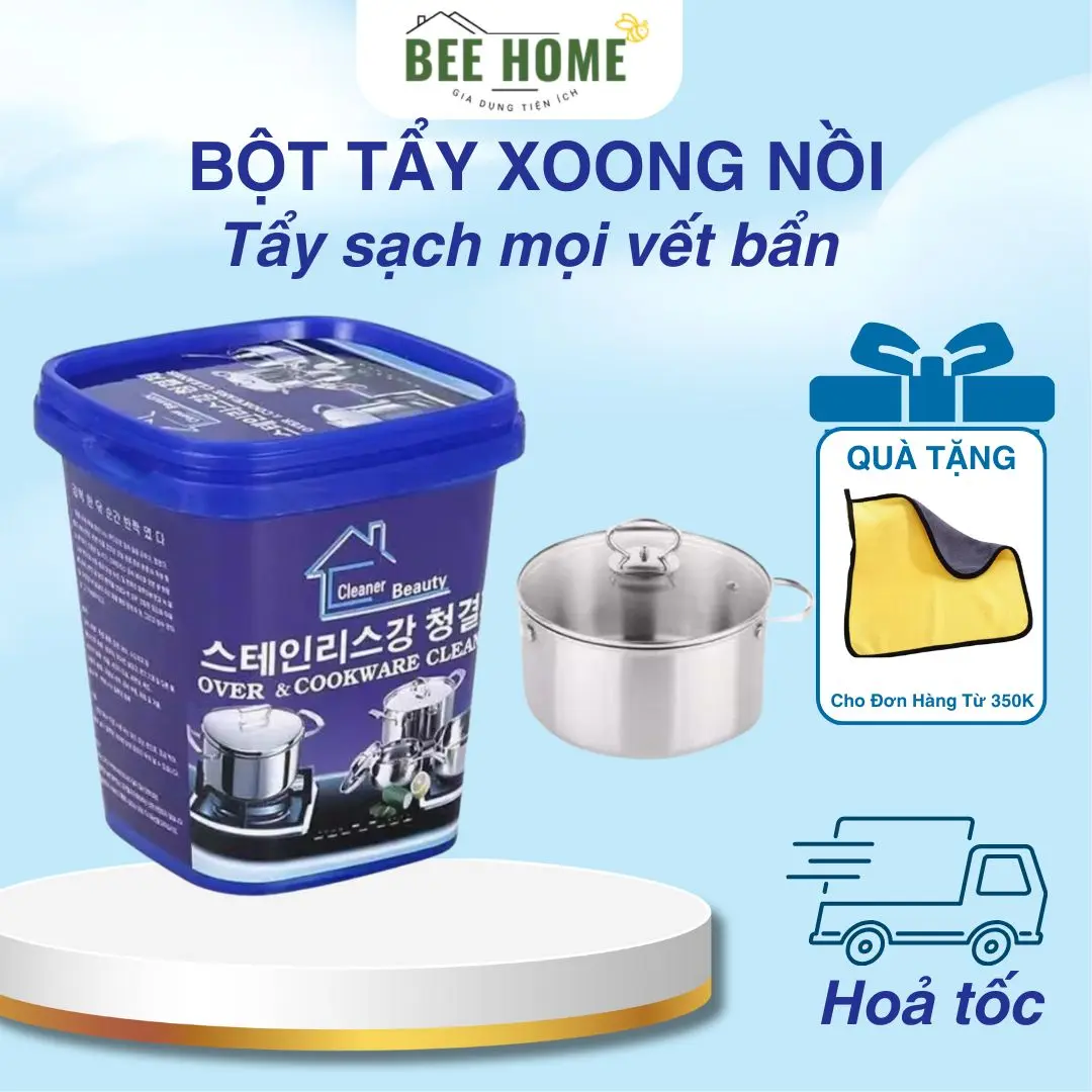 Bột Tẩy Xoong Nồi, Kem Tẩy Bếp Hàn Quốc, Bột Tẩy Rửa Làm Sạch Đa Năng BEE HOME TRXN