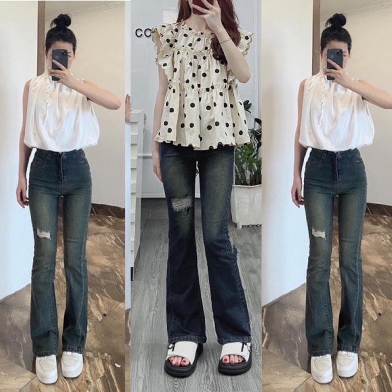 QUẦN JEANS LOE CO DÃN RÁCH ĐÙI MÀU SẮC MỚI LẠ CẠP CAO PHONG CÁCH HIỆN ĐẠI