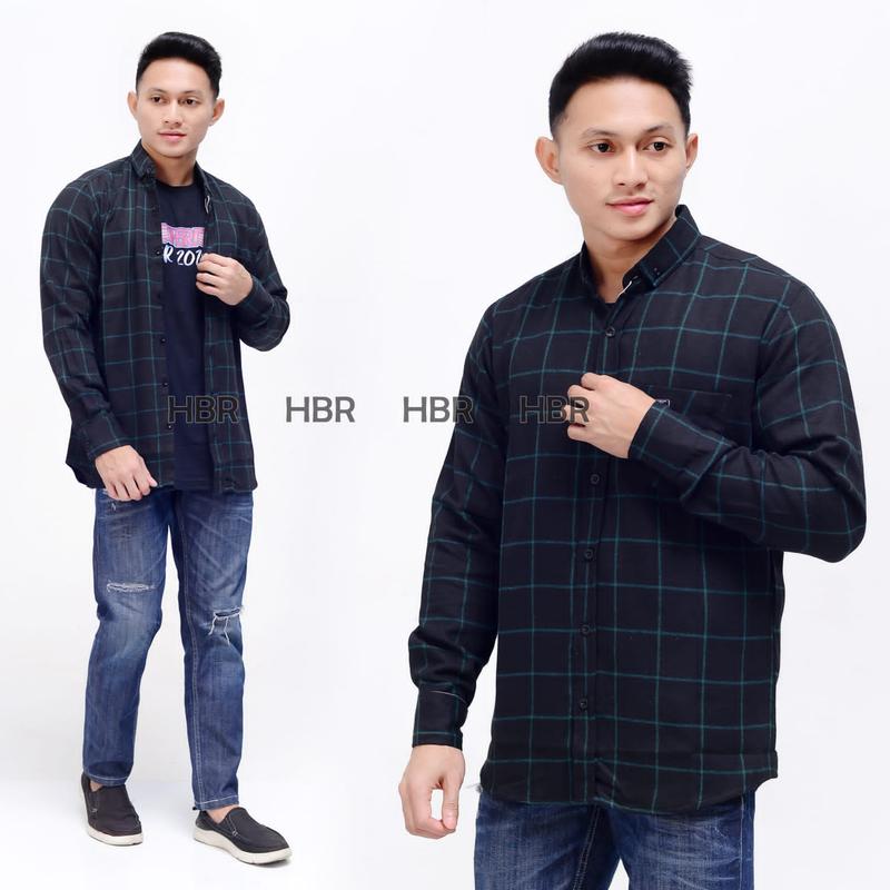 KEMEJA FLANEL PRIA LENGAN PANJANG MOTIF GARIS-GARIS DISTRO PREMIUM IMPORT 2