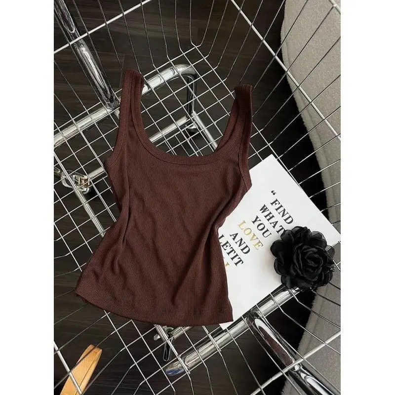 Áo Thun Nữ ÁO HAI DÂY BẢN TO CỔ U Chất Thun Gân Tăm Lụa Lạnh Phù Hợp Với Mùa Hè Top Women 4