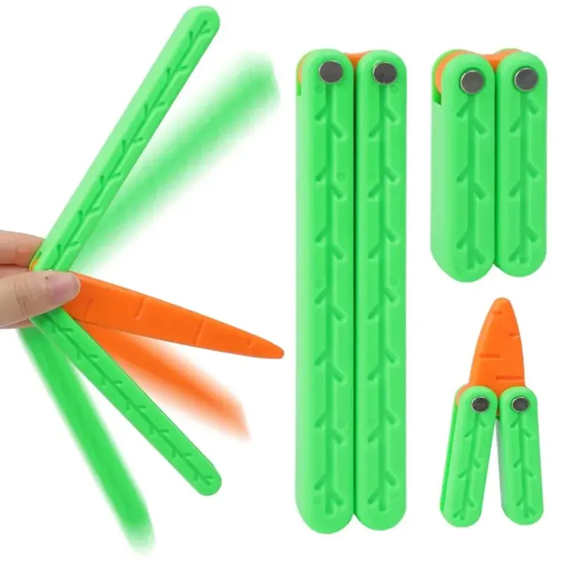 Dao gấp bằng nhựa in 3D, Thiết kế Cắt Bướm cà rốt mô phỏng, Đồ chơi dao đu đưa, dành cho người lớn, Thích hợp cho ADHD, Tự kỷ và lo âu, Ý tưởng quà tặng tuyệt vời, theo trọng lực tui mubi tui muph 1