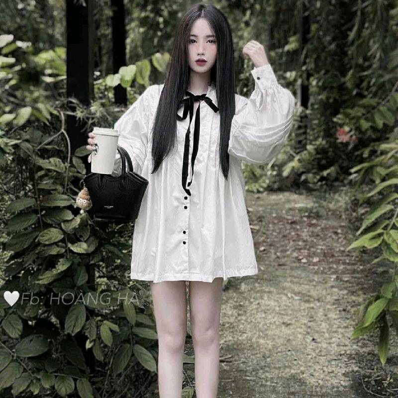 váy babydoll trắng dập ly xinh đã về 2