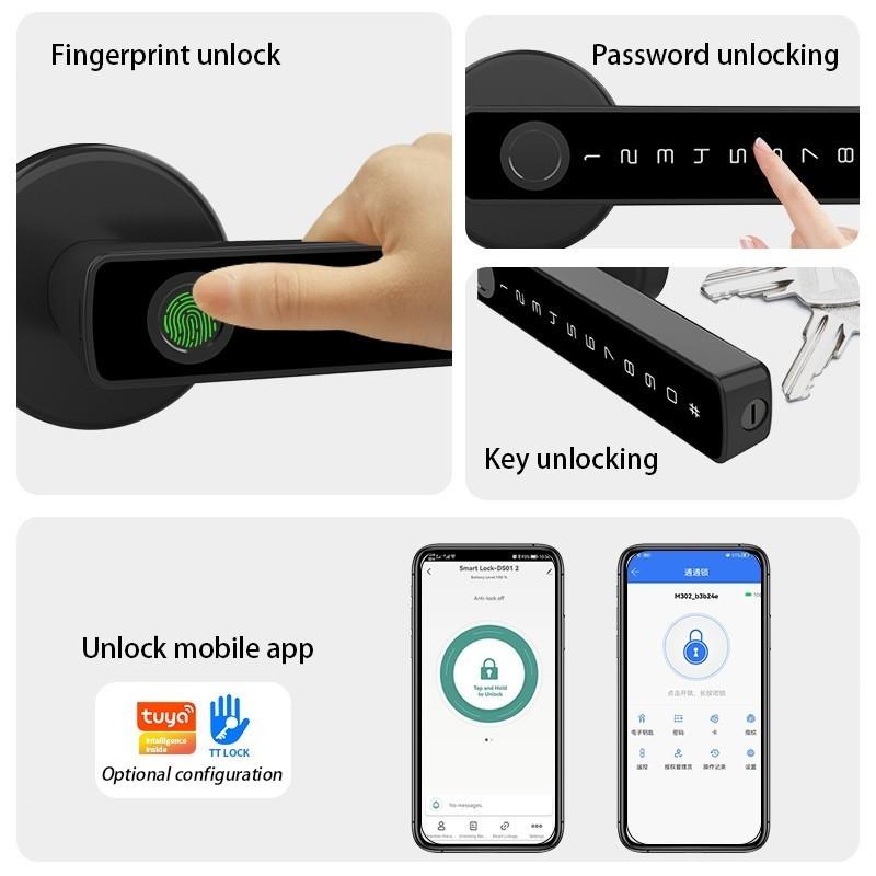 Product Introduction of Fingerprint Keyless Entry Door Lock Touchscreen Keypad Deadbolt Lock Reversible Handle Key Code Biometric Home Bedroom 5