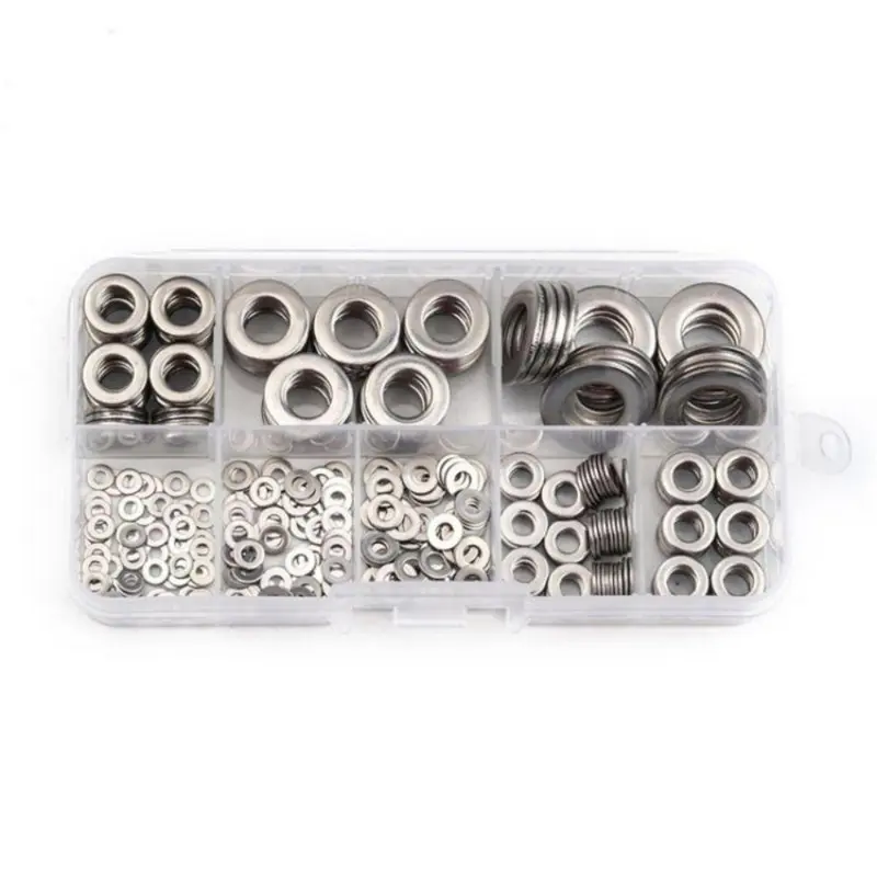 Stainless Steel Flat Washer Set, Durable Round Washer Set Suitable for Home Decoration and Factory Repair 0