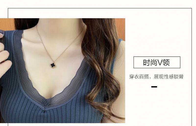Product Introduction of Thời trang nữ，Áo Vest Ấm Áp, Thời Trang, Dành Cho Mùa Đông Của Phụ Nữ, Có Đệm Ngực, Lót Lông Cừu, Dày Dặn, Thích Hợp Cho Học Sinh Mới, Kiểu Dây Đeo, Không Đường May, Mỏng Vừa Vặn, Áo Lớp Nền dễ phối đồ 5