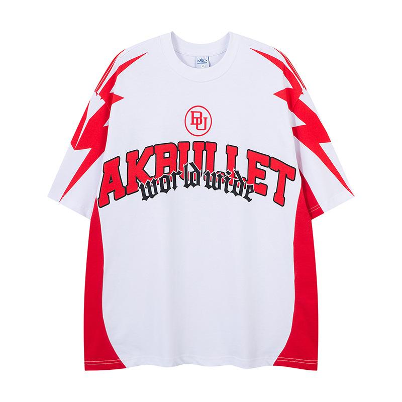 Product Introduction of AKanbullet Summer New Pure Cotton Short Sleeve T-Shirt American Style Jersey Trend Brand High-Quality Heavyweight Printed T-Shirt 5