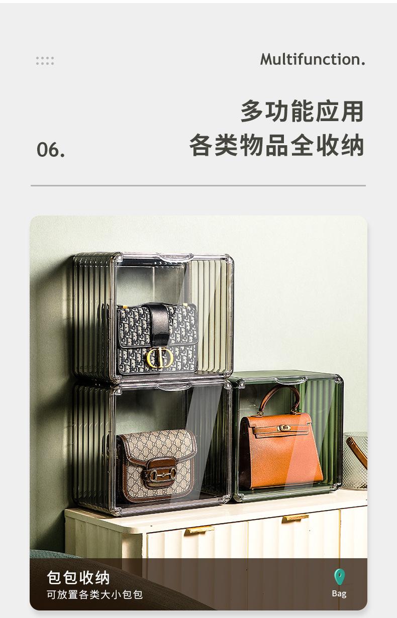 Product Introduction of Luxury Bag Storage Box Acrylic Hand-Made Display Stand Magnetic Transparent Doll Dustproof Display Box Organiser 12