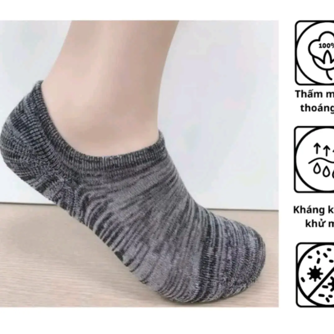 combo 10 đôi tất vớ nam nữ cotton xù bàn cổ ngắn xuất Nhật, nam nữ size 36-41