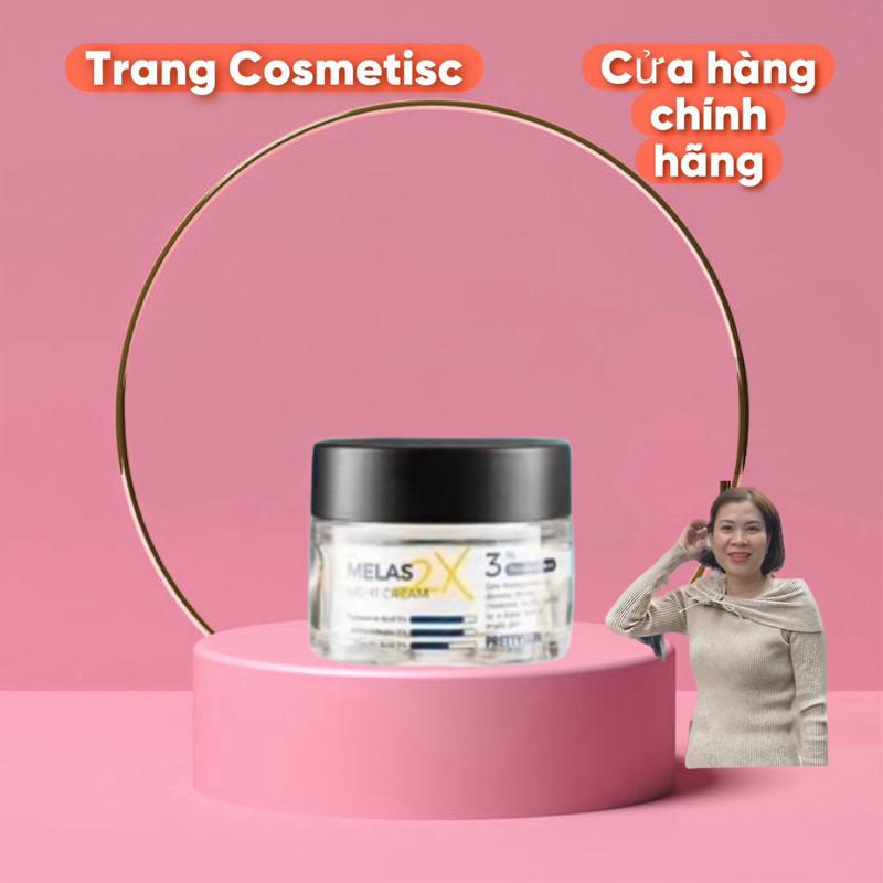 Kem dưỡng Prettyskin Melas 2x đêm Cream 50ml Hàn Quốc Hỗ trợ dưỡng da ban ngày giúp cải thiện sạm nám cho da mặt