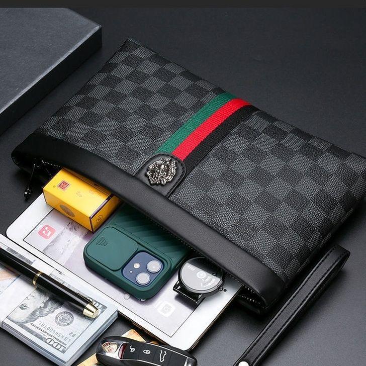 [90% Positive Feedback Rate] Men's Clutch 2022 New Clutch Men's Trendy Men's Bag Bags Business Hand Bag Big Brand Briefcase Men's Large Capacity 4