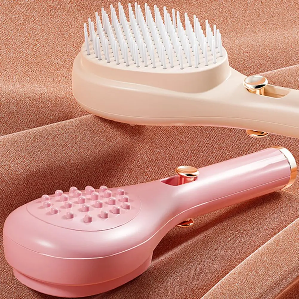 1pc Self-Cleaning Anti-Static Massage Comb Easy Clean Hair Brush With Retractable