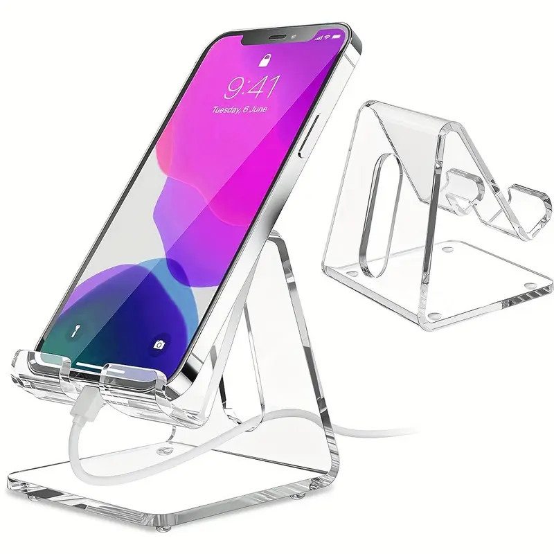 Clear Acrylic Phone Holder, 1 Count Desktop Phone Stand, Multipurpose Desk Organizer for Home Office Dormitory magnet  phone  holder 5