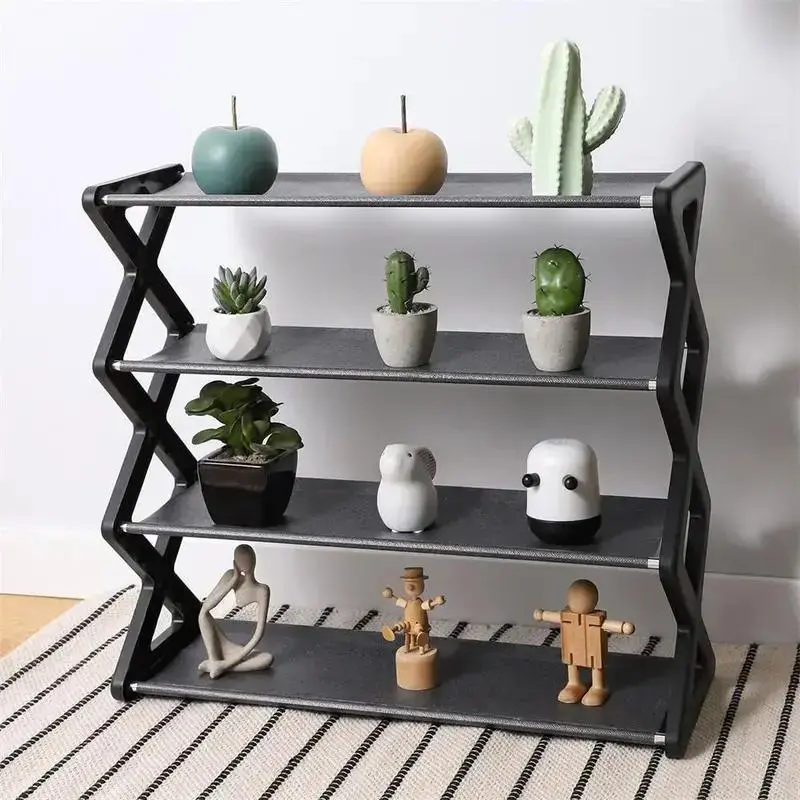 Space Saving 4 Layer Shoe Rack, 1 Count Multifunctional Adjustable Shoe Storage Rack, Living Room Plant & Book Storage Holder, Home Organizer, Bedroom Accessories, Organization 0