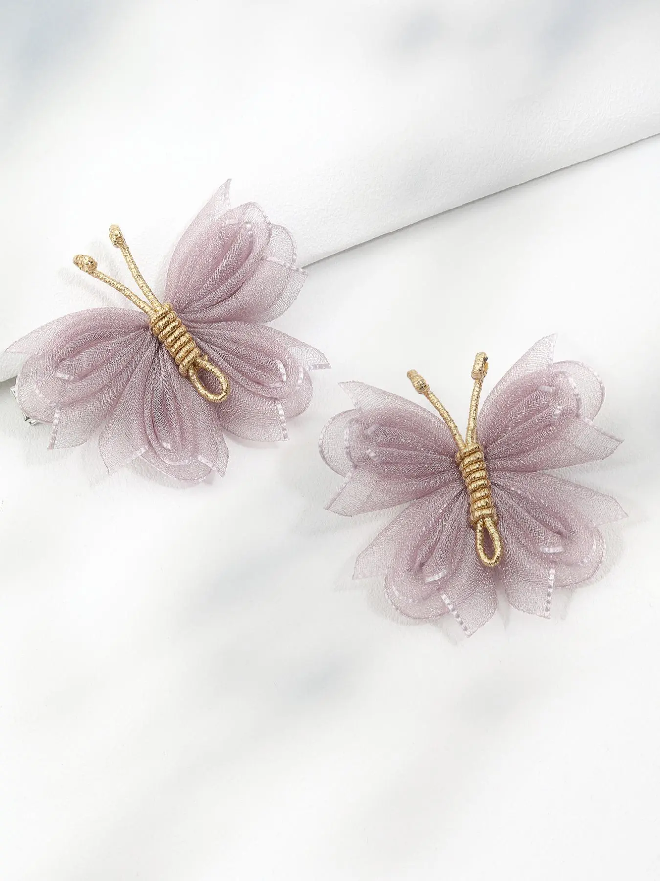 2pcs Cute Mesh Butterfly Design Hair Clips for Girls, Minimalist Headwear Suitable for Hair, Fashion Hair Accessories Perfect for Party, Daily Clothing Decor for Birthday Gift