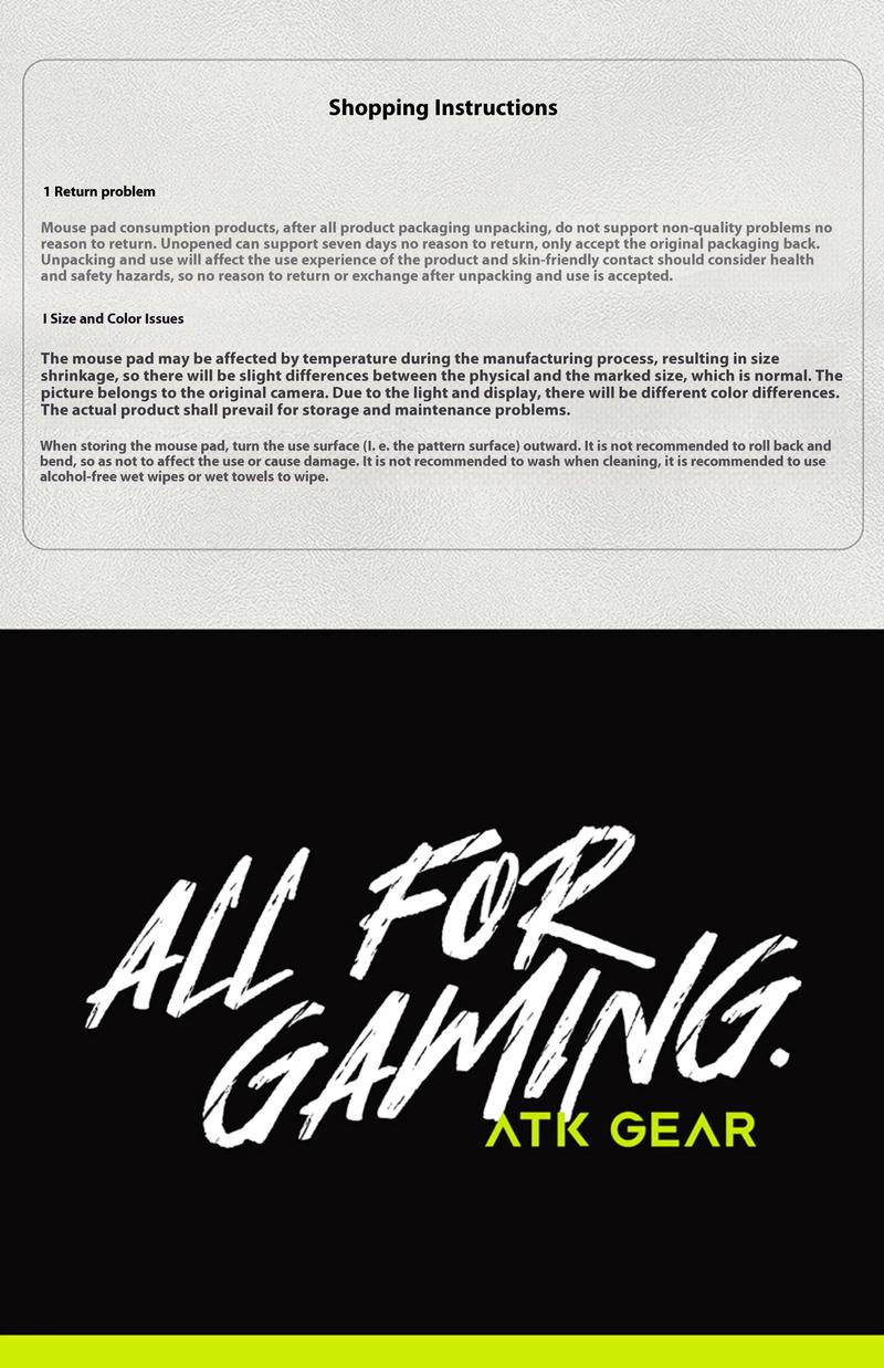 Product Introduction of ATK 99G Mouse Pad E-Sport Special for FPS Gaming Sunken Edge XSOFT Balanced Polyurethane Anti-slip Base Match Artisan Zero 99g mouse  pads 31