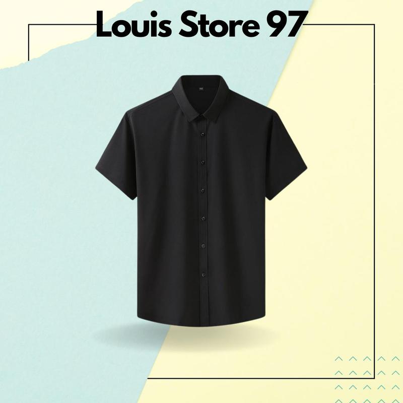 Product Introduction of Áo sơ mi bigsize tay ngắn 60 - 110kg - cao cấp - 2 màu trắng đen - áo sơ mi nam size lớn - áo sơ mi nam size to đẹp menswear cổ tròn 16
