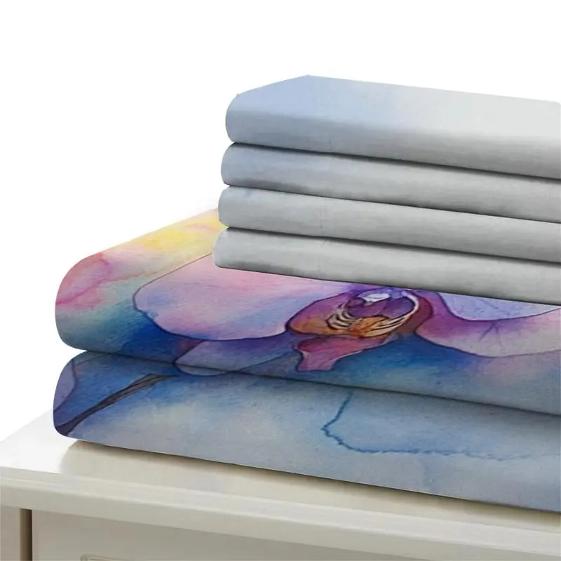 Floral Print Duvet Cover Set, Including 1 Duvet Cover & Pillowcase, Soft Comfortable Bedding Set for Home Bedroom 4