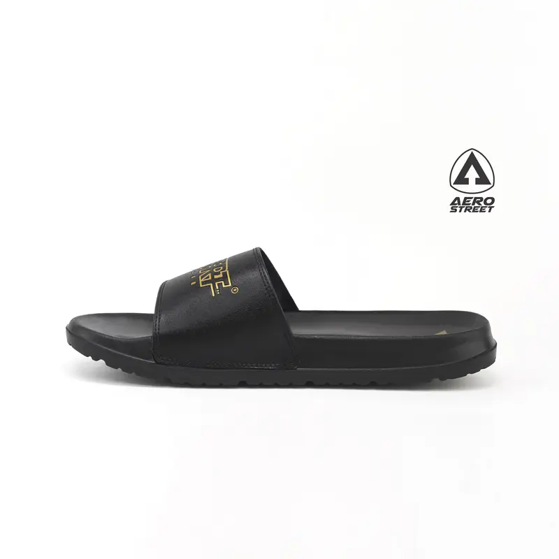 Aerostreet 39-44 Electra Hitam Hitam - Sandal Sendal Selop Slip On Casual Pria Wanita Aero Street BAAAA 3
