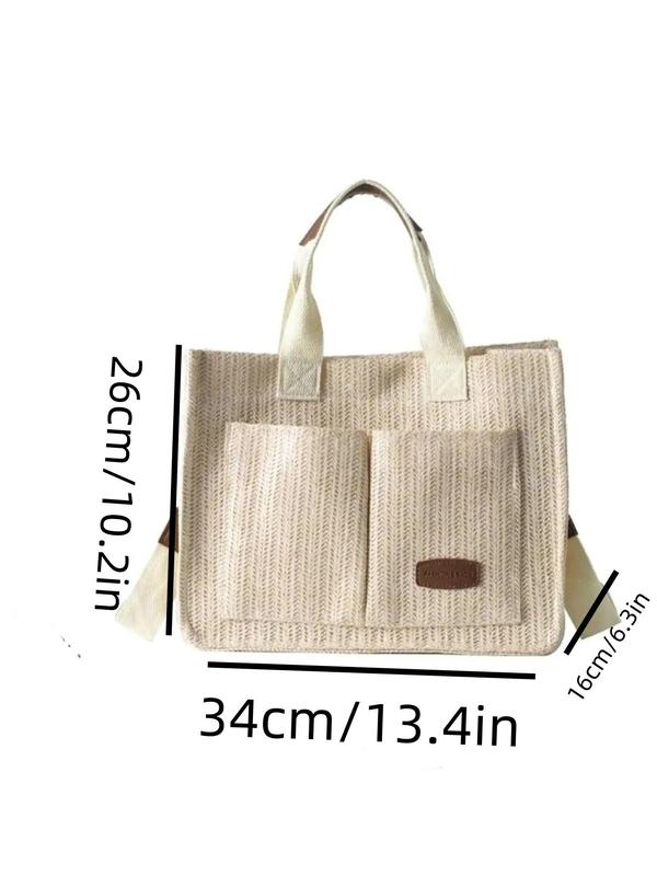 Stylish Ditsy Floral & Polka Dit & Star & Fruit Pattern Tote Bag As Back To School Gift, Tote Bag for Women,  Unique Bags, Tote Bag for School Gifts, Trendy Versatile High-quality Daily Commuting Handbags for Work Office & Daily Used 7