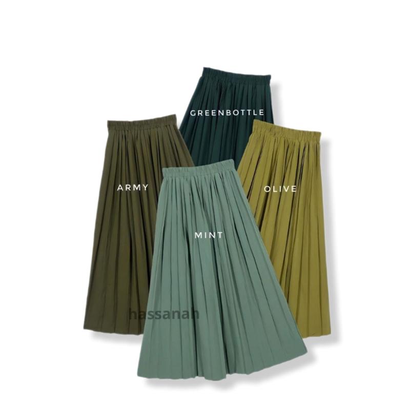 PAKET ISI 5 PCS ROK PLISKET PREMIUM JUMBO M FiT TO XXL / MAYUNG / MAXI REMPEL LIPAT PANJANG / MAKSI MUSLIM TERBARU TEBAL HYGET TERMURAH Polos Hitam Cokelat Navy Putih Navy 2