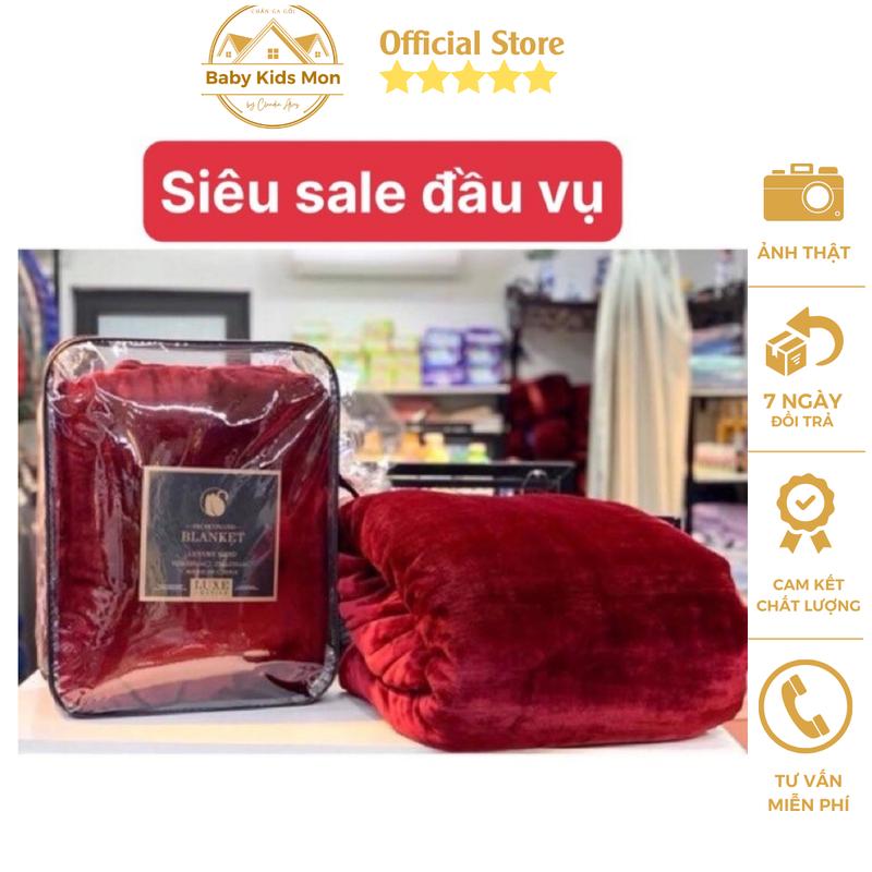 Chăn Nỉ Nhung Tuyết Loại 1 Kích Thước 2mx2m3 Nặng 2Kg Kèm Túi Đựng chan long chăng nhung 2 lớp