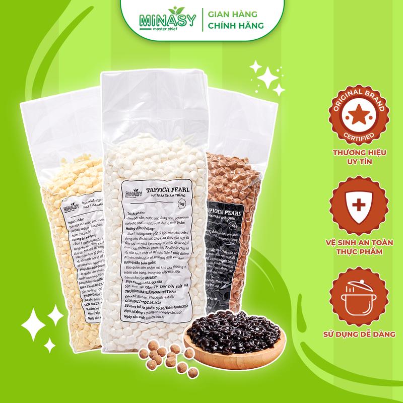  Trân châu đen trắng hoàng kim tự nấu Topping 