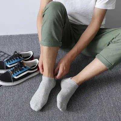 ( 3 pasang ) Kaos kaki pendek semata kaki polos pria wanita dewasa Lembut 4