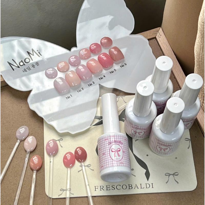 Set 6 màu thạch tone hồng Naomi tặng kèm bảng màu bướm