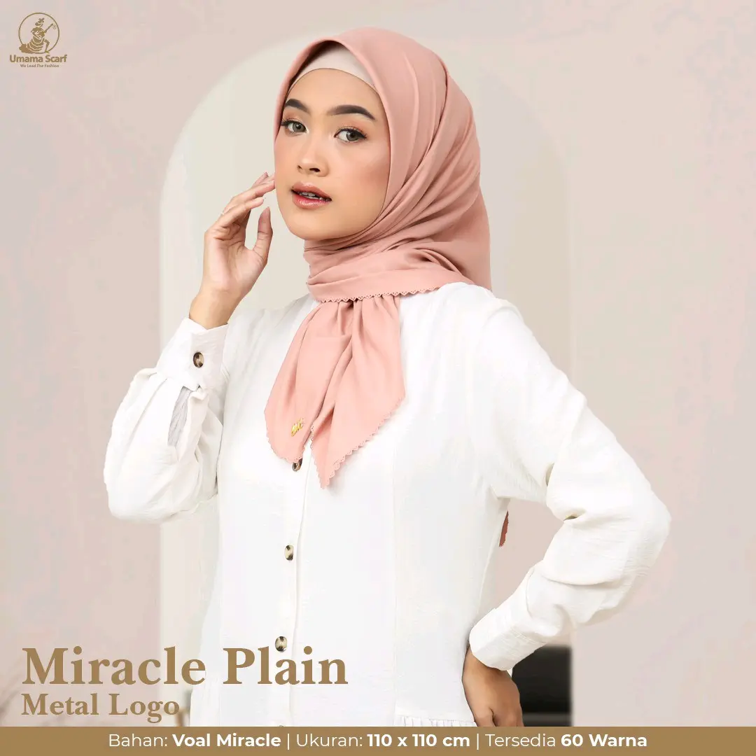 PAKET USAHA HIJAB SEGI EMPAT UMAMA POLOS 100 RIBU 7 PCS Voal Muslim Square Lembut Nyaman Metal logo