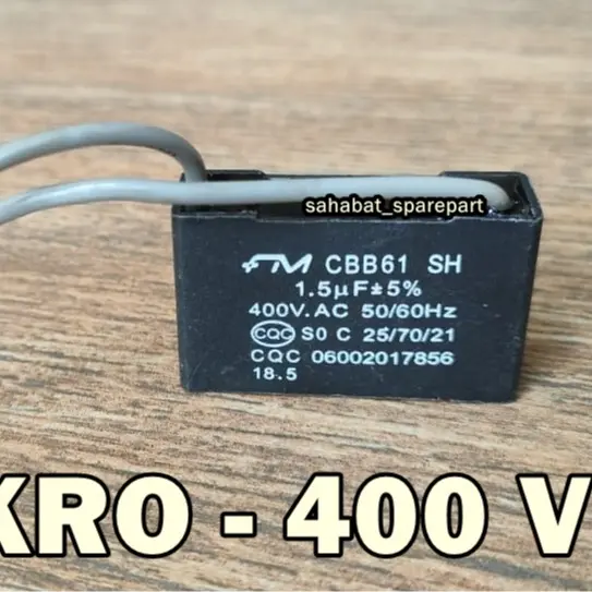 KAPASITOR KIPAS ANGIN 1.2 / 1.5 / 1.8 MIKRO 2