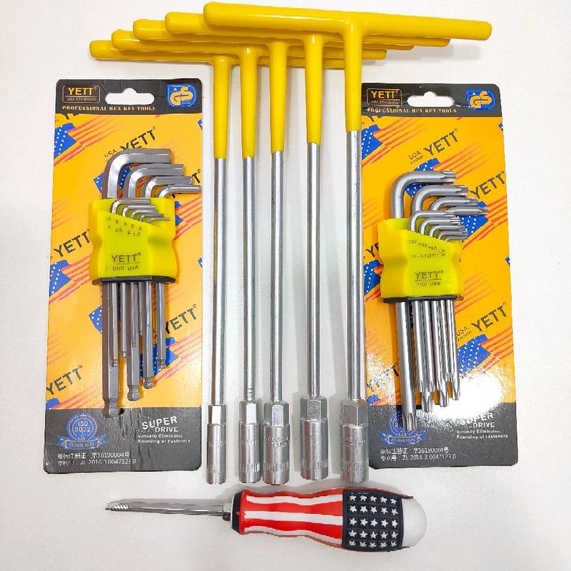 [Tặng tua vít] Combo 5 khoá chữ T và 2 bộ lục giác Bi và Bông dùng để vặn đai ốc