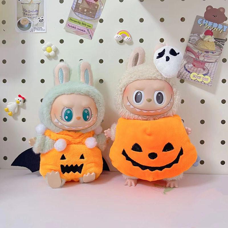 Product Introduction of Quần Áo Bí Ngô Halloween Labubu, TK, Thời Trang, Búp Bê, Quần Áo Bí Ngô Cánh Dơi Kèm Mũ, Phù Hợp Với 17cm Labubu 18