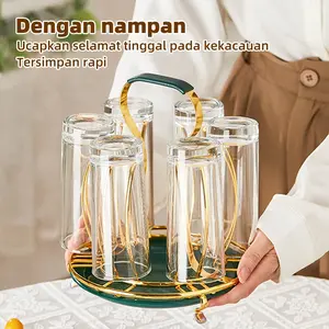 Rak Gantung Gelas Tempat Gelas Cup holder Tiriskan Rak Cangkir Stainless Steel Besi Anti Karat Emas Rak Gantung Gelas Tempat Gelas Cup holder Tiriskan Rak Cangkir Stainless Steel Besi Anti Karat Emas