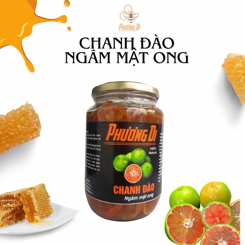 Chanh Đào Ngâm Mật Ong Hủ 1100g _ Mật Ong Phương Di