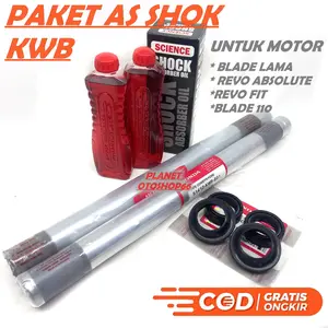 SEPAKET AS SHOCK DEPAN REVO ABSOLUTE  / REVO FIT / REVO LAMA / BLADE KWB AS SHOCK BREAKER / BREAKER SOK DEOAN / SHOK SEKOK PIPA PAKETAN AS SOK DEPAN + SEAL ABU / TUTUP DEBU + SEAL SHOK + OLI SHOK KIRI KANAN