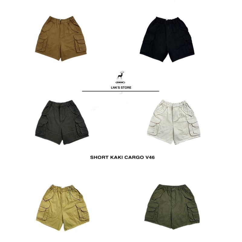    PREMIUM  QUẦN SHORT UNISEX CARGO KAKI V46 FORM TRÊN GỐI 