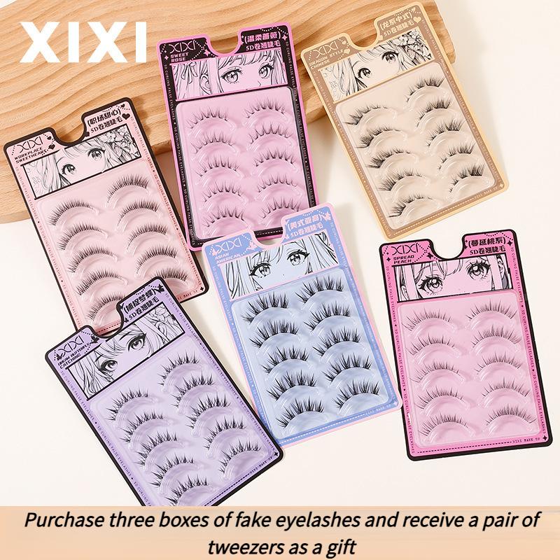 XIXI-5D Curled False Eyelash Clusters Transparent One Piece Natural Pseudo Natural Pure Pure Desire Style Manga Eyelash 0
