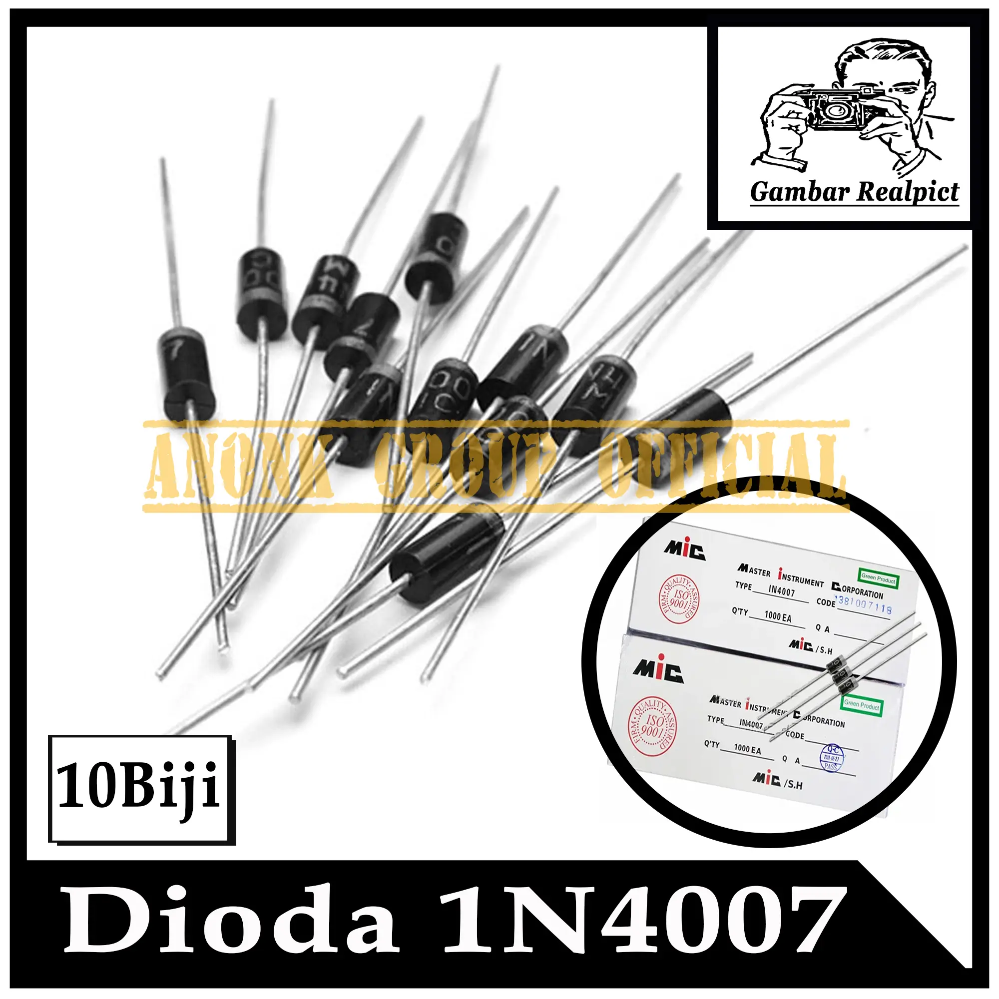 10pcs Dioda 1N4007 1A / Dioda IN4007 1Ampere 10buah