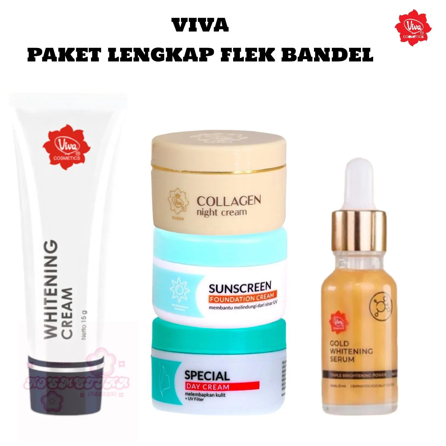 VIVA BASIC PAKET DAILY PERAWATAN WAJAH  5 IN 1 DAN 3 IN 1 UNTUK ANTI-AGING GLOWING BERJERAWAT MENCERAHKAN KUSAM ISI 5PCS