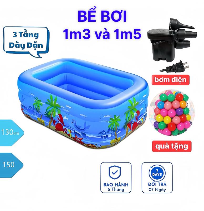 BỂ BƠI CHO BÉ 1M3 VÀ 1M5 3 TẦNG BỂ PHAO BƠI GIA ĐÌNH HÀNG DÀY DẶN