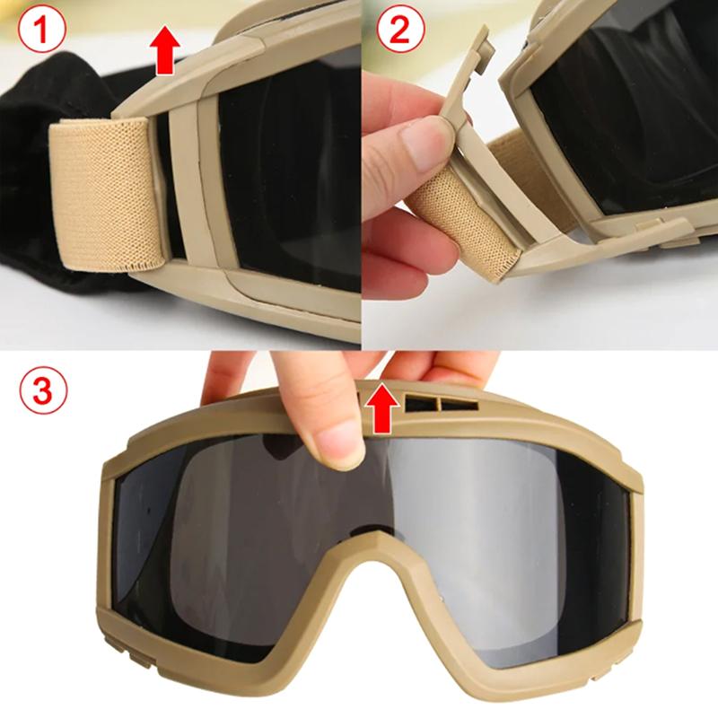 Product Introduction of Goggles Lens Windproof Dustproof  Motocross Motorcycle Mountaineering Glasses CS Safe Protection 21