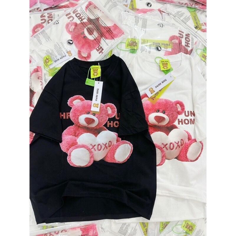 Áo Thun In Hình Gấu Dâu Freesize,Áo Phông ngộ nghĩnh Hottrend Siêu Đẹp Chất Vải COTTON thoáng mát dáng rộng 0