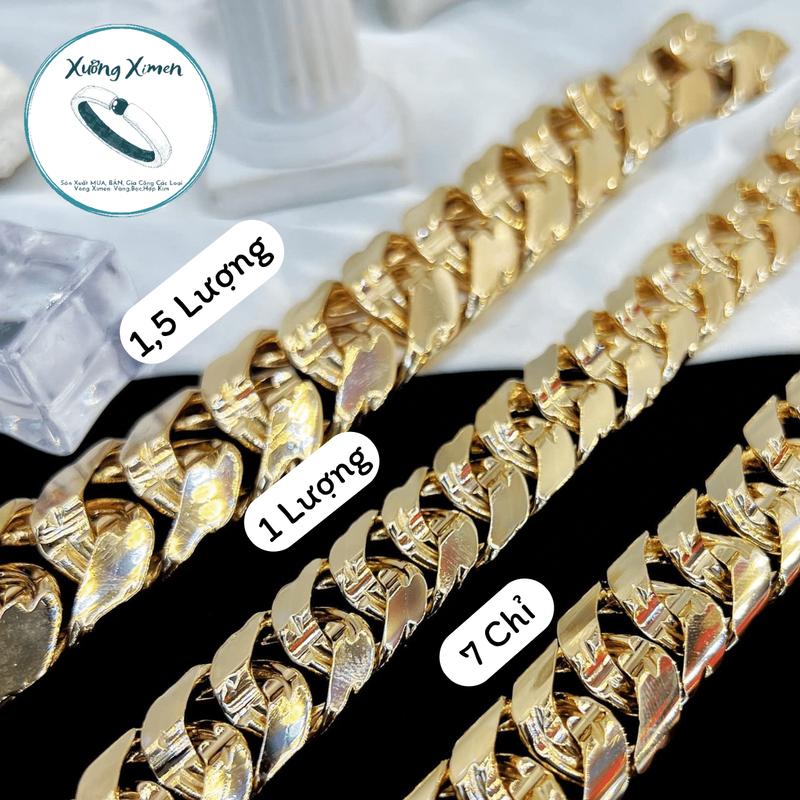 Lắc Khoen Lật Đôi 5 Chỉ ,7 Chỉ, 1 Lượng, 1.5 Lượng,2 Lượng Khóa Hộp Đồng Hội Mạ Vàng Màu 610 Mẫu 18k Mang Hàng Ngày vòng ximen lò xo